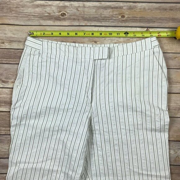 New York & Company Womens Cropped Dress Pants Size 10 Wide Leg Pinstripe - Picture 6 of 7